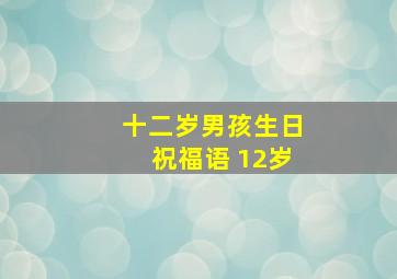 十二岁男孩生日祝福语 12岁